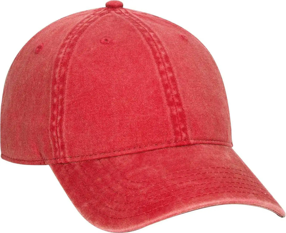 Otto 18 711 Superior Washed Pigment Dyed Cotton Twill Low Profile Pro Style Cap Red / one Size Fits Most