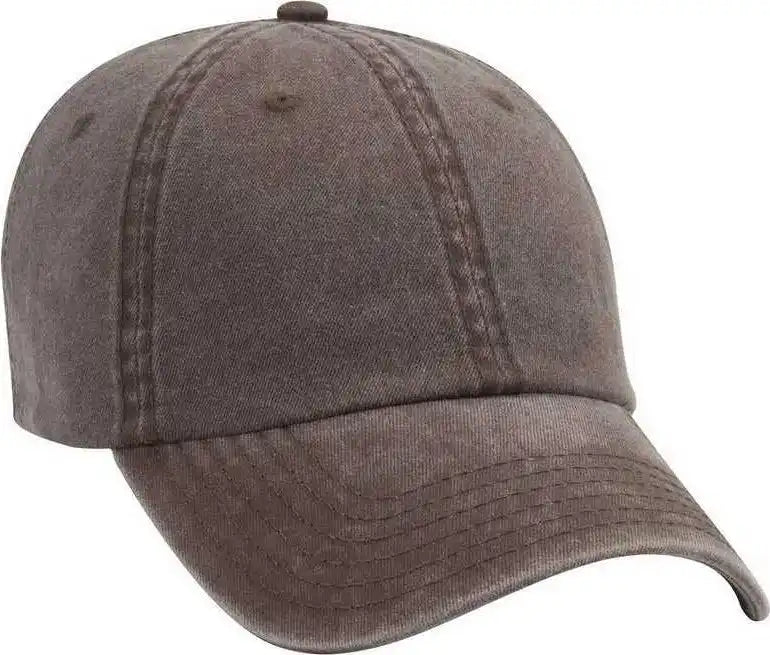 Otto 18-711 Superior Washed Pigment Dyed Cotton Twill Low Profile Pro Style Cap - Dark Brown - one Size Fits Most