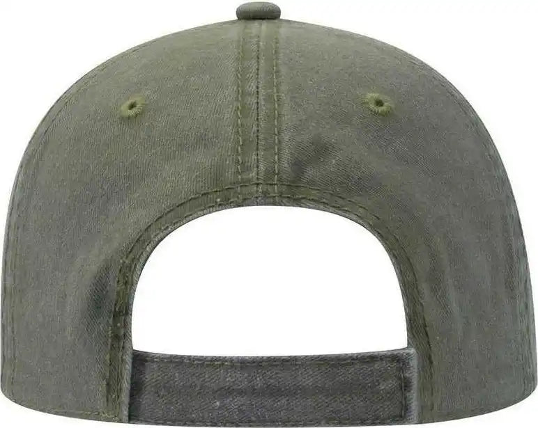 Otto 18-711 Superior Washed Pigment Dyed Cotton Twill Low Profile Pro Style Cap - Olive Green - one Size Fits Most