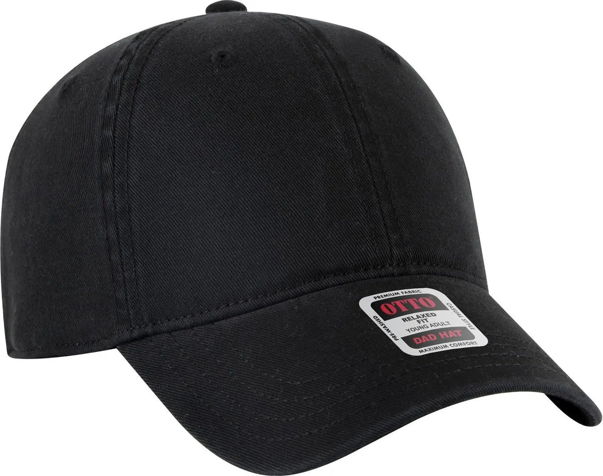 Otto 18-772 6 Panel Low Profile Dad Cap - Black
