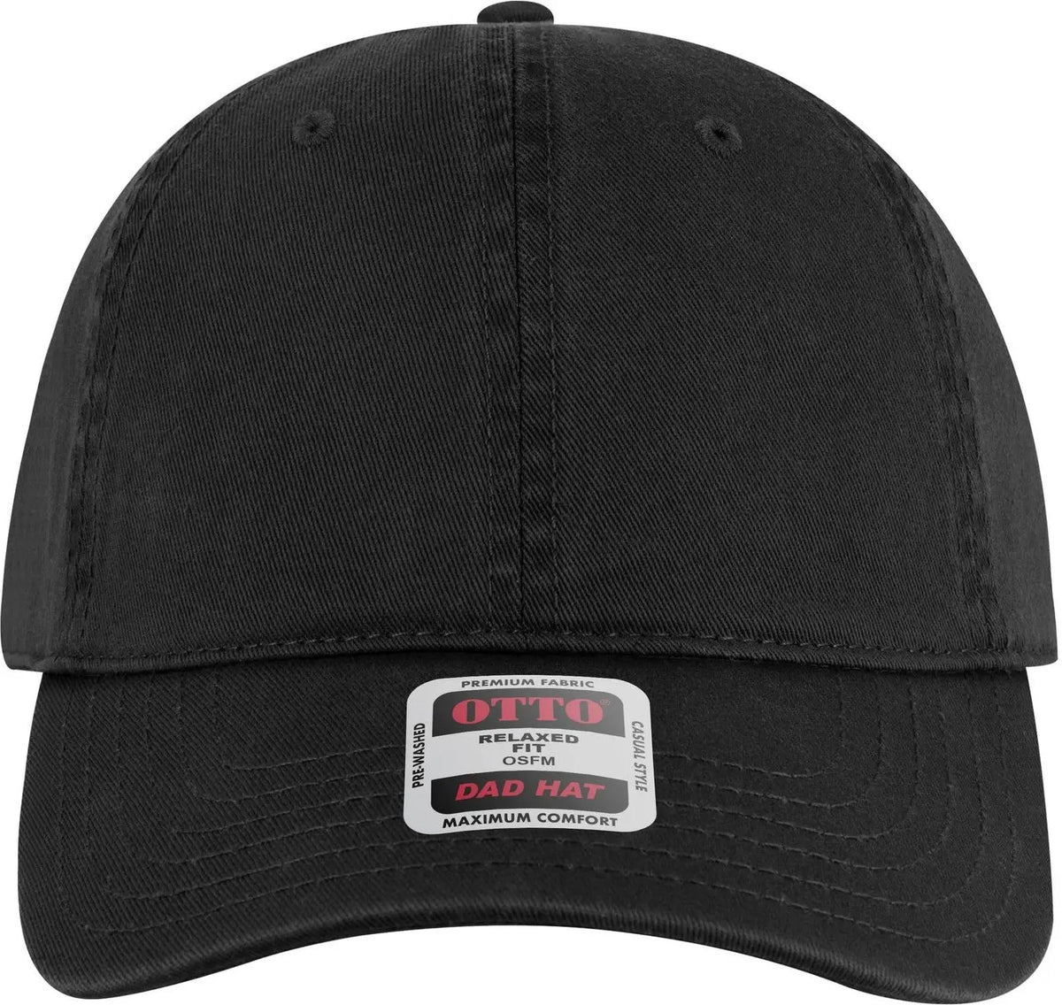 Otto 18-772 6 Panel Low Profile Dad Cap - Black