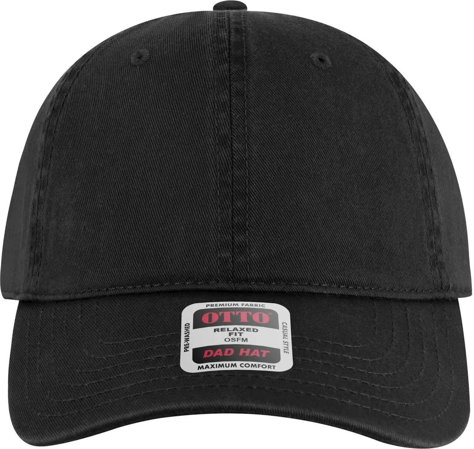 Otto 18-772 6 Panel Low Profile Dad Cap - Black