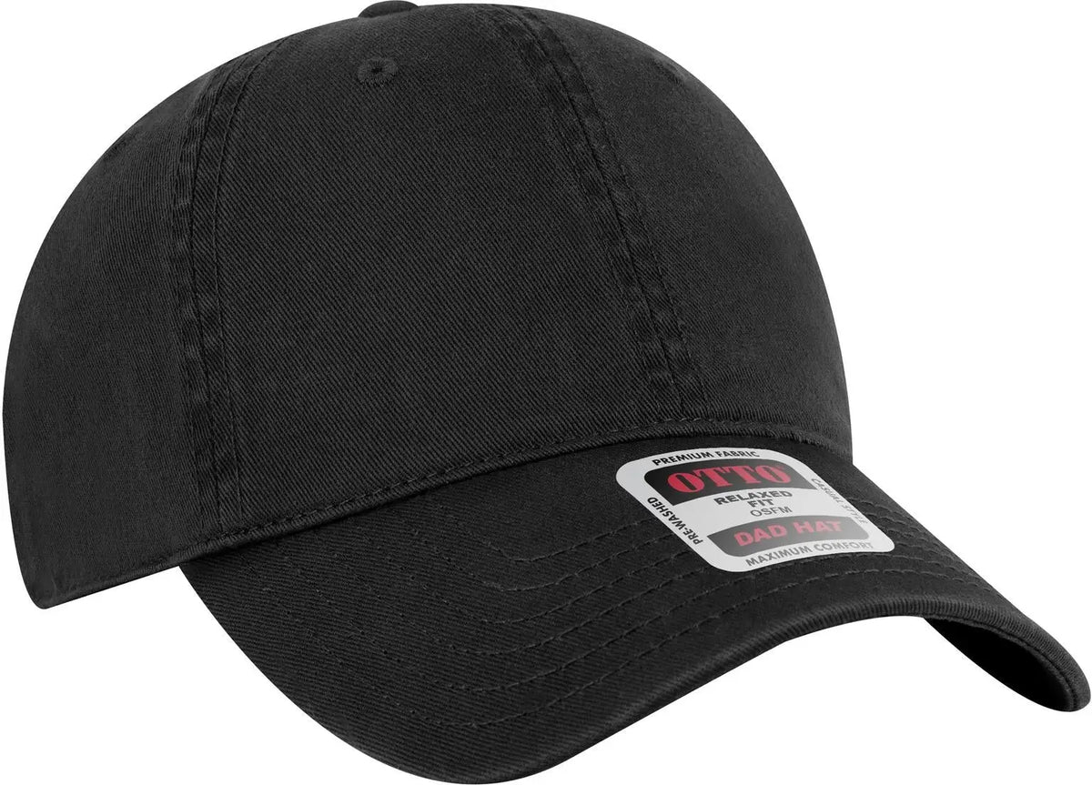 Otto 18-772 6 Panel Low Profile Dad Cap - Black