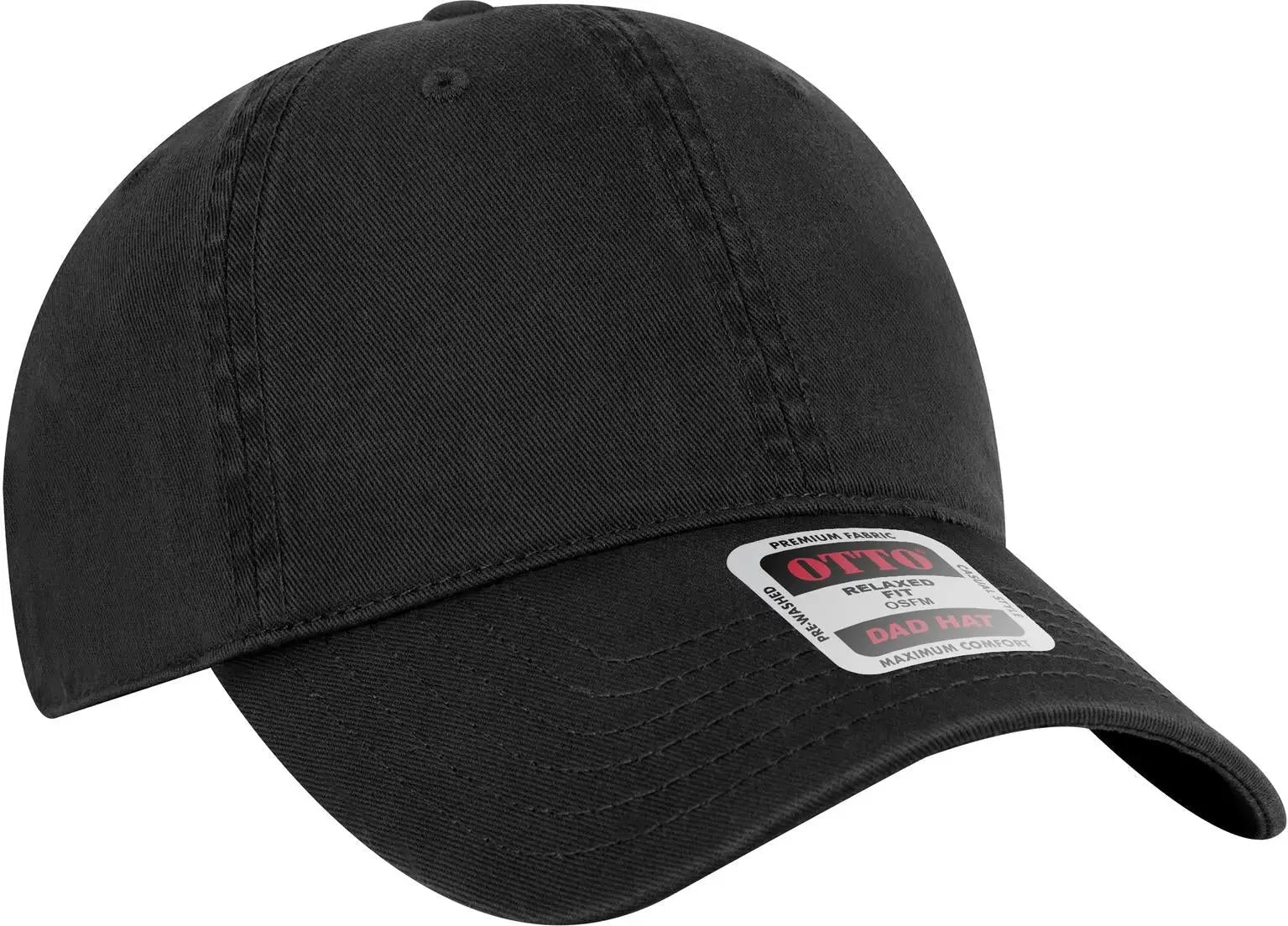 Otto 18-772 6 Panel Low Profile Dad Cap - Black