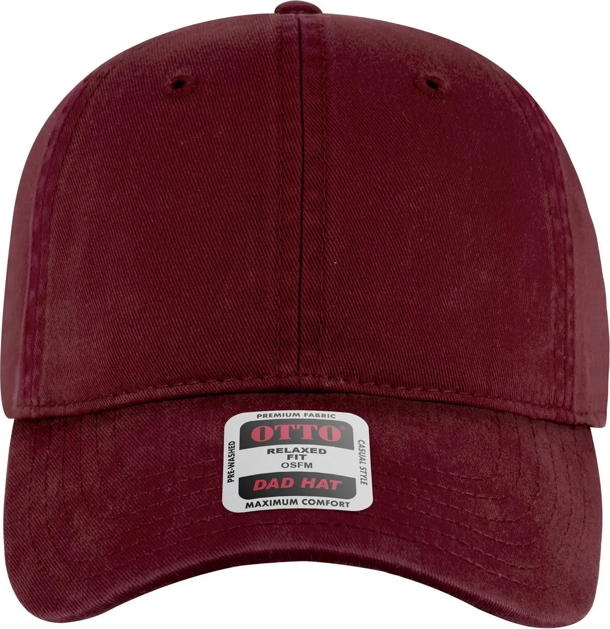 Otto 18-772 6 Panel Low Profile Dad Cap - Burg. Marn - 1/2’’ - 7 5/8’’