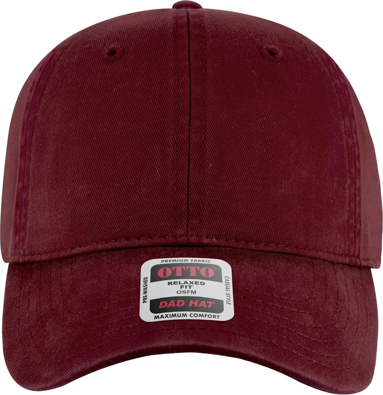 Otto 18-772 6 Panel Low Profile Dad Cap - Burg. Marn - 1/2’’ - 7 5/8’’