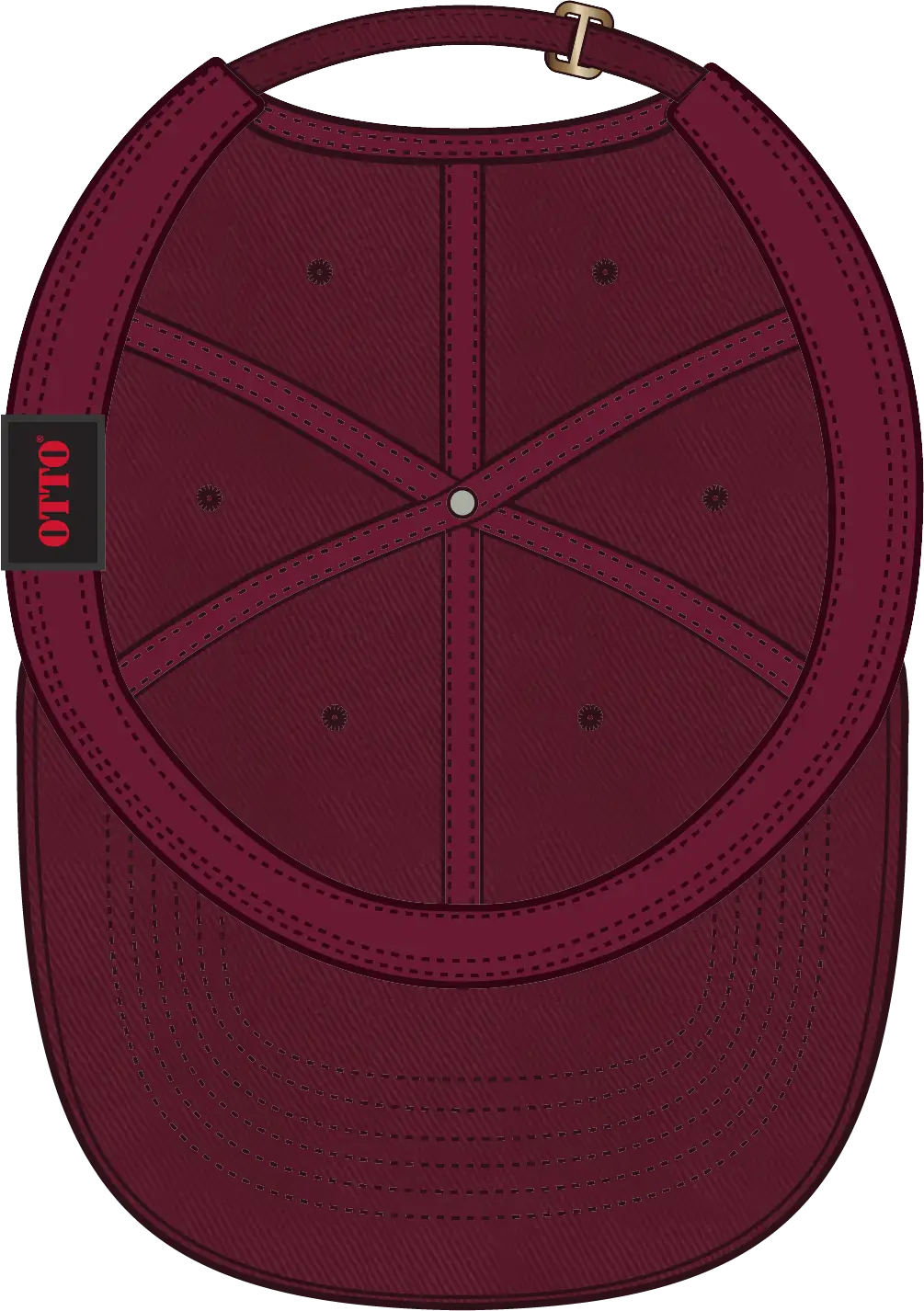 Otto 18-772 6 Panel Low Profile Dad Cap - Burg. Marn - 1/2’’ - 7 5/8’’