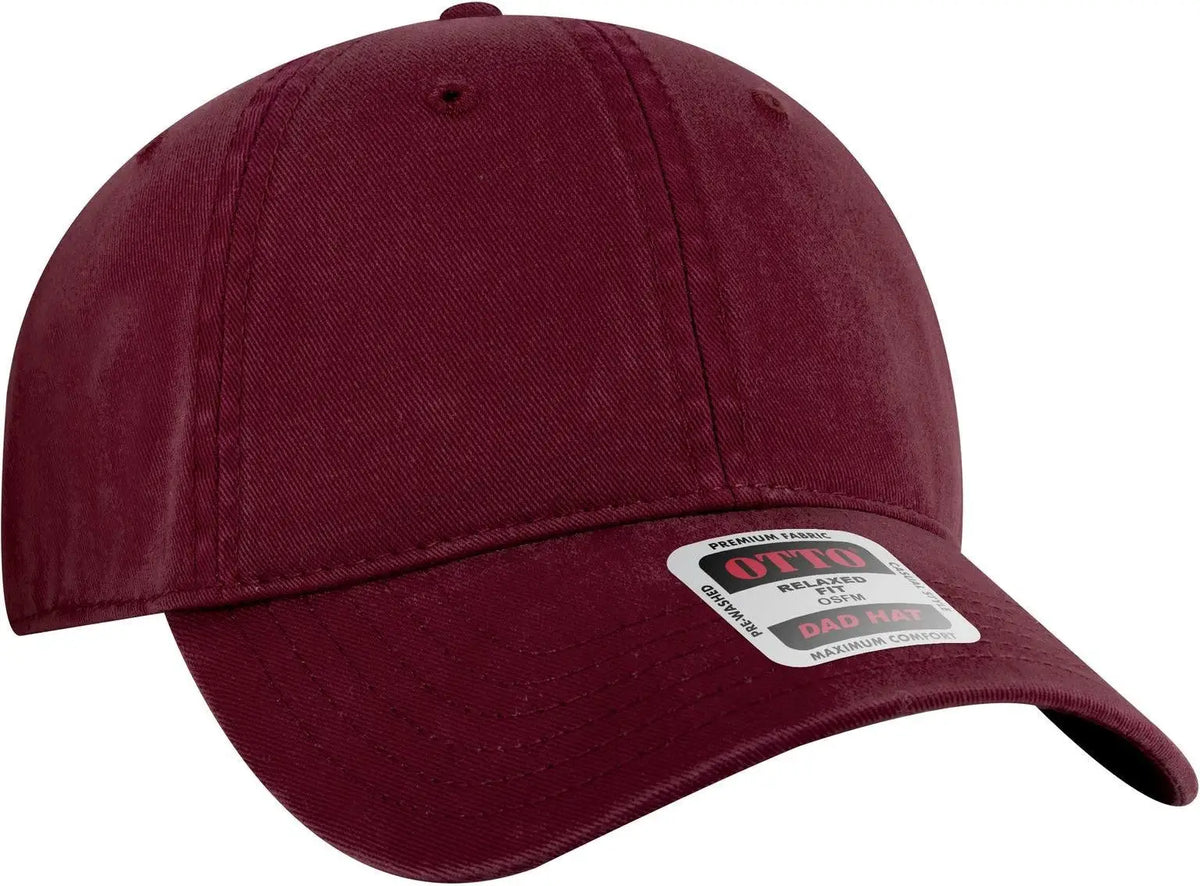 Otto 18-772 6 Panel Low Profile Dad Cap - Burg. Marn - 1/2’’ - 7 5/8’’