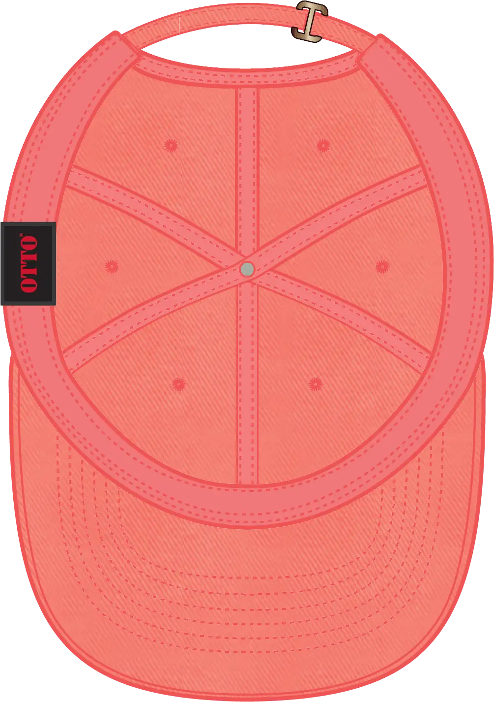 Otto 18-772 6 Panel Low Profile Dad Cap - Coral - 1/2’’ - 7 5/8’’