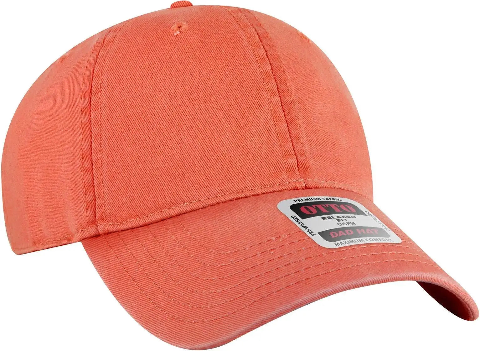 Otto 18-772 6 Panel Low Profile Dad Cap - Coral - 1/2’’ - 7 5/8’’