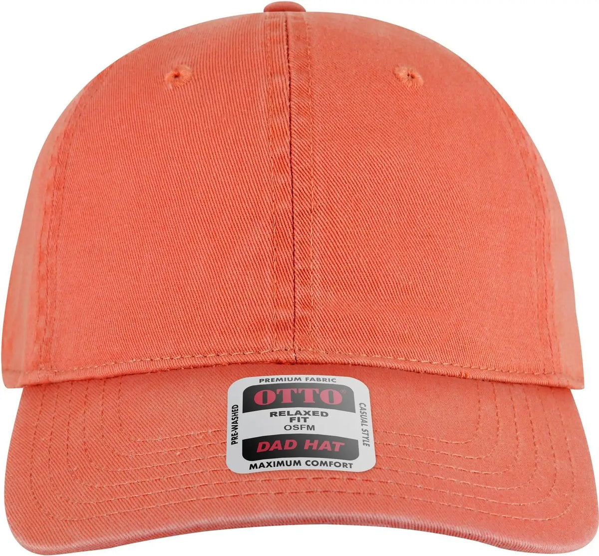 Otto 18-772 6 Panel Low Profile Dad Cap - Coral - 1/2’’ - 7 5/8’’