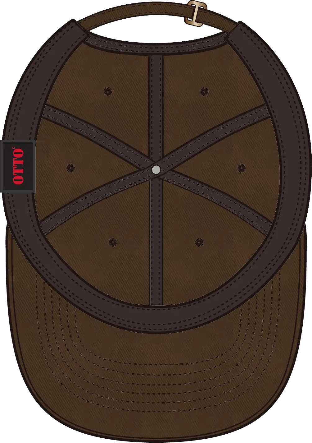 Otto 18-772 6 Panel Low Profile Dad Cap - Dk. Brown - 1/2’’ - 7 5/8’’
