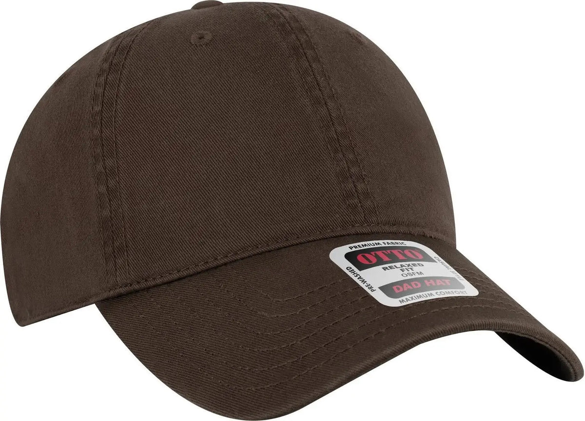 Otto 18-772 6 Panel Low Profile Dad Cap - Dk. Brown - 1/2’’ - 7 5/8’’