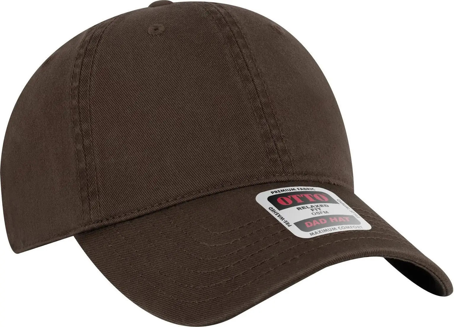 Otto 18-772 6 Panel Low Profile Dad Cap - Dk. Brown - 1/2’’ - 7 5/8’’