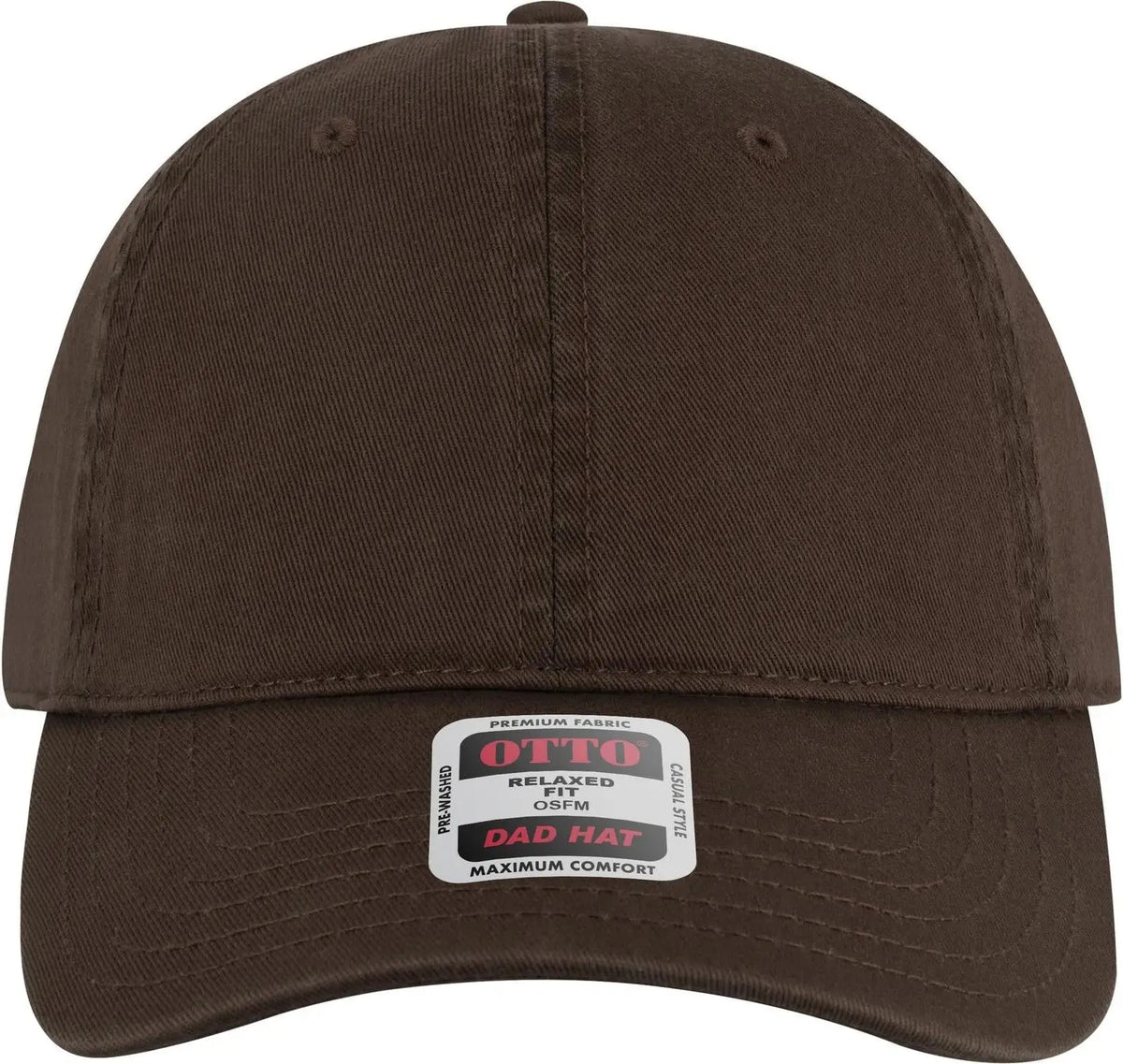Otto 18-772 6 Panel Low Profile Dad Cap - Dk. Brown - 1/2’’ - 7 5/8’’