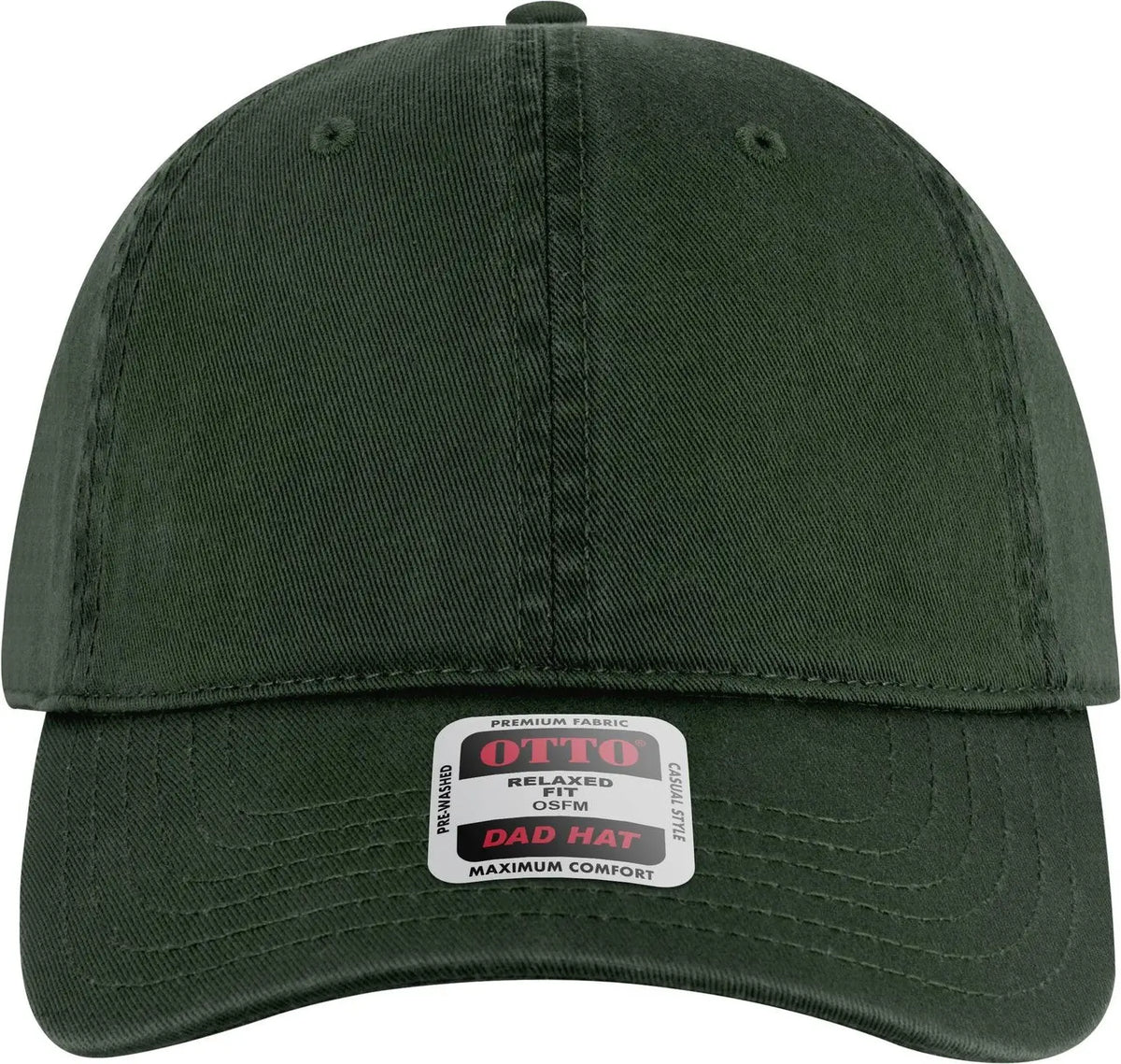 Otto 18-772 6 Panel Low Profile Dad Cap - Dk. Green - 1/2’’ - 7 5/8’’
