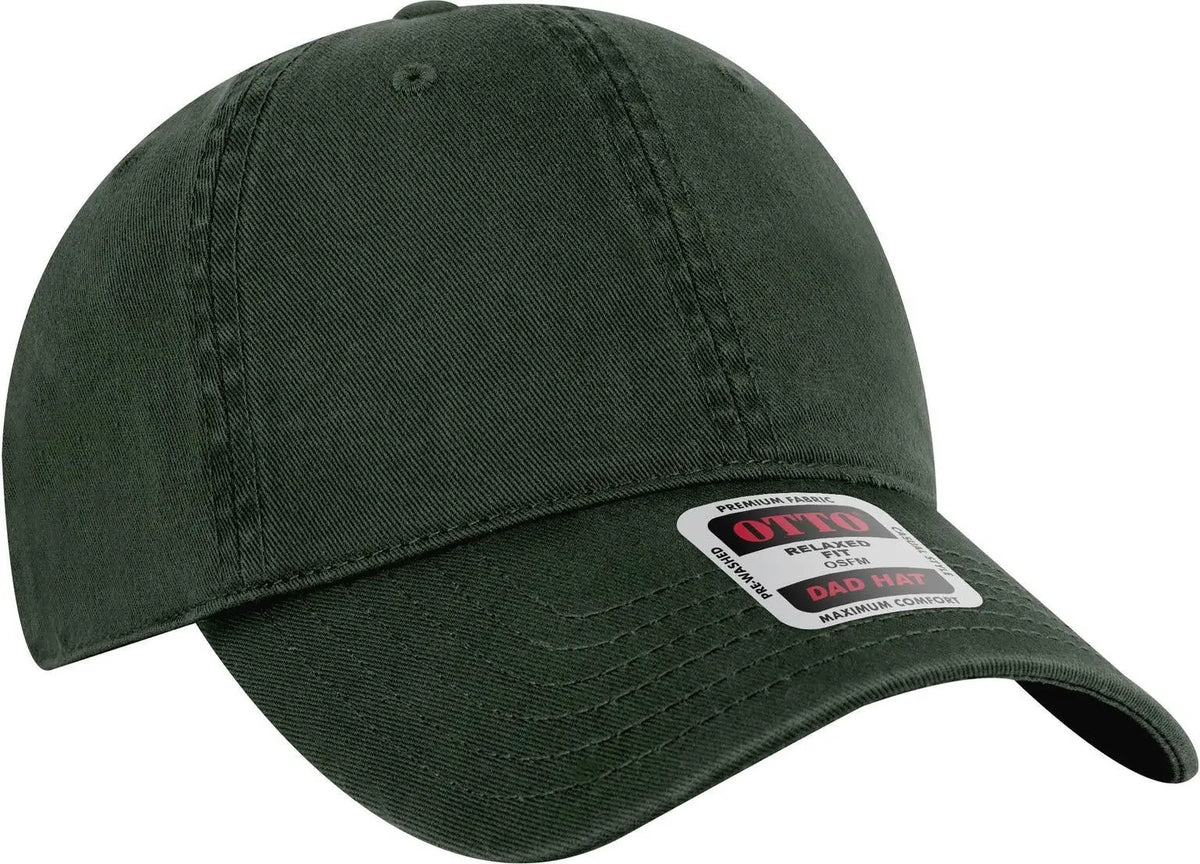 Otto 18-772 6 Panel Low Profile Dad Cap - Dk. Green - 1/2’’ - 7 5/8’’