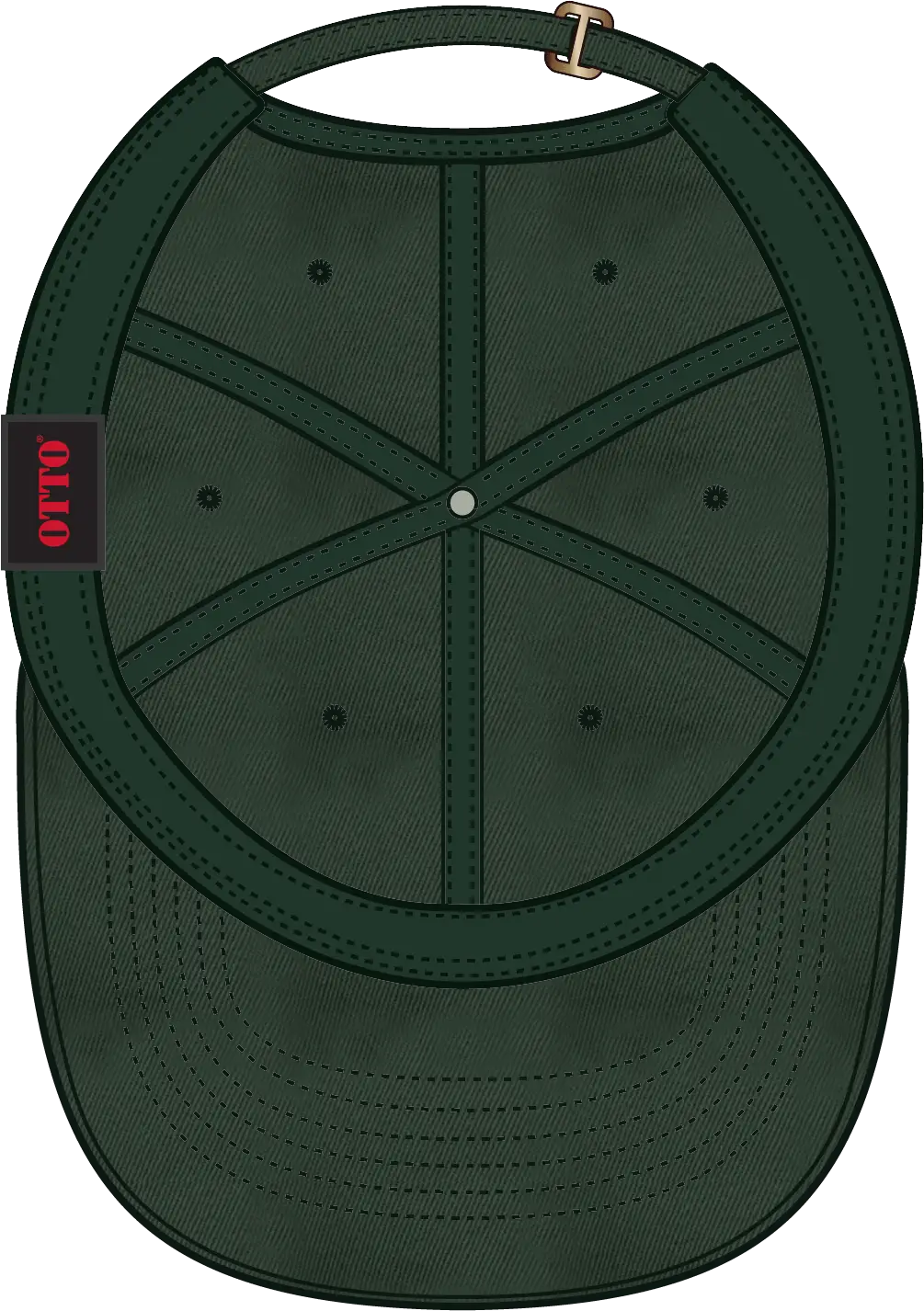 Otto 18-772 6 Panel Low Profile Dad Cap - Dk. Green - 1/2’’ - 7 5/8’’