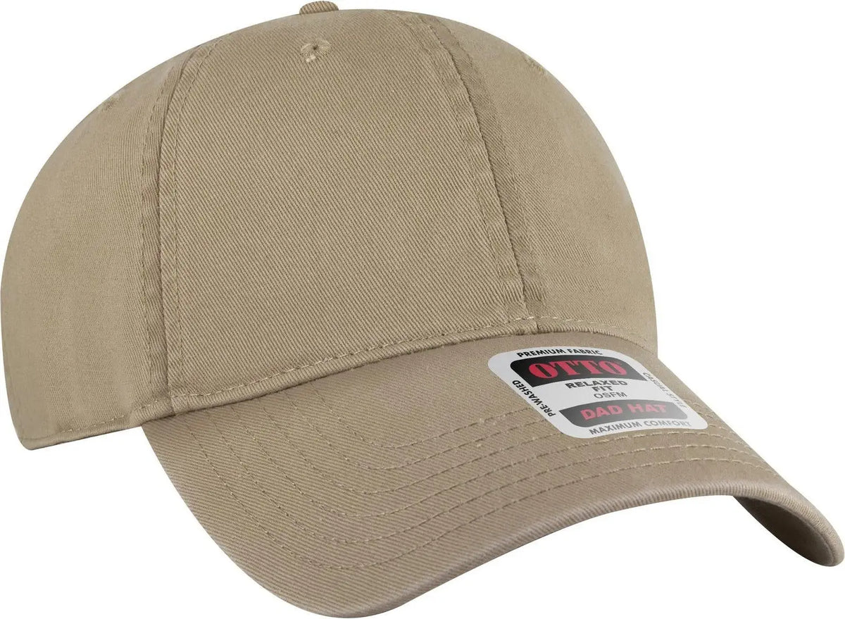 Otto 18-772 6 Panel Low Profile Dad Cap - Dk. Khaki - 1/2’’ - 7 5/8’’