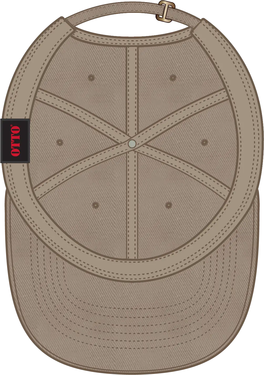 Otto 18-772 6 Panel Low Profile Dad Cap - Dk. Khaki - 1/2’’ - 7 5/8’’