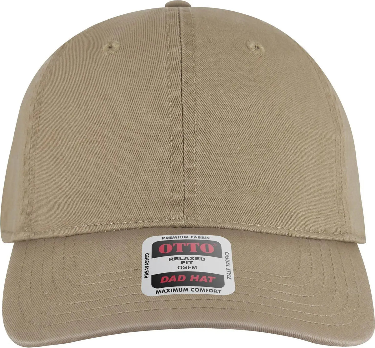 Otto 18-772 6 Panel Low Profile Dad Cap - Dk. Khaki - 1/2’’ - 7 5/8’’