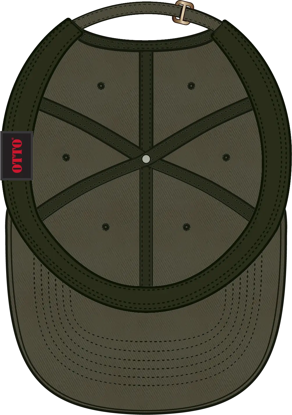 Otto 18-772 6 Panel Low Profile Dad Cap - Dk. Ol. Green - 1/2’’ - 7 5/8’’