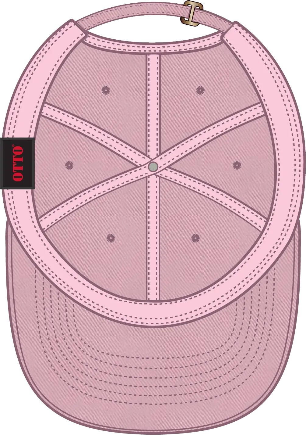 Otto 18-772 6 Panel Low Profile Dad Cap - Dusty Rose - 1/2’’ - 7 5/8’’