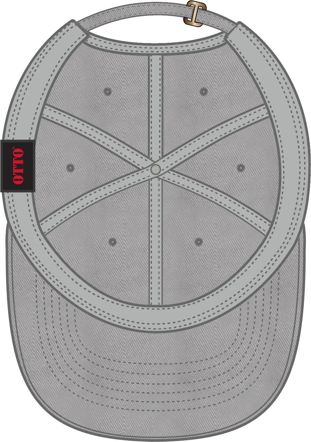 Otto 18-772 6 Panel Low Profile Dad Cap - Gray - 1/2’’ - 7 5/8’’