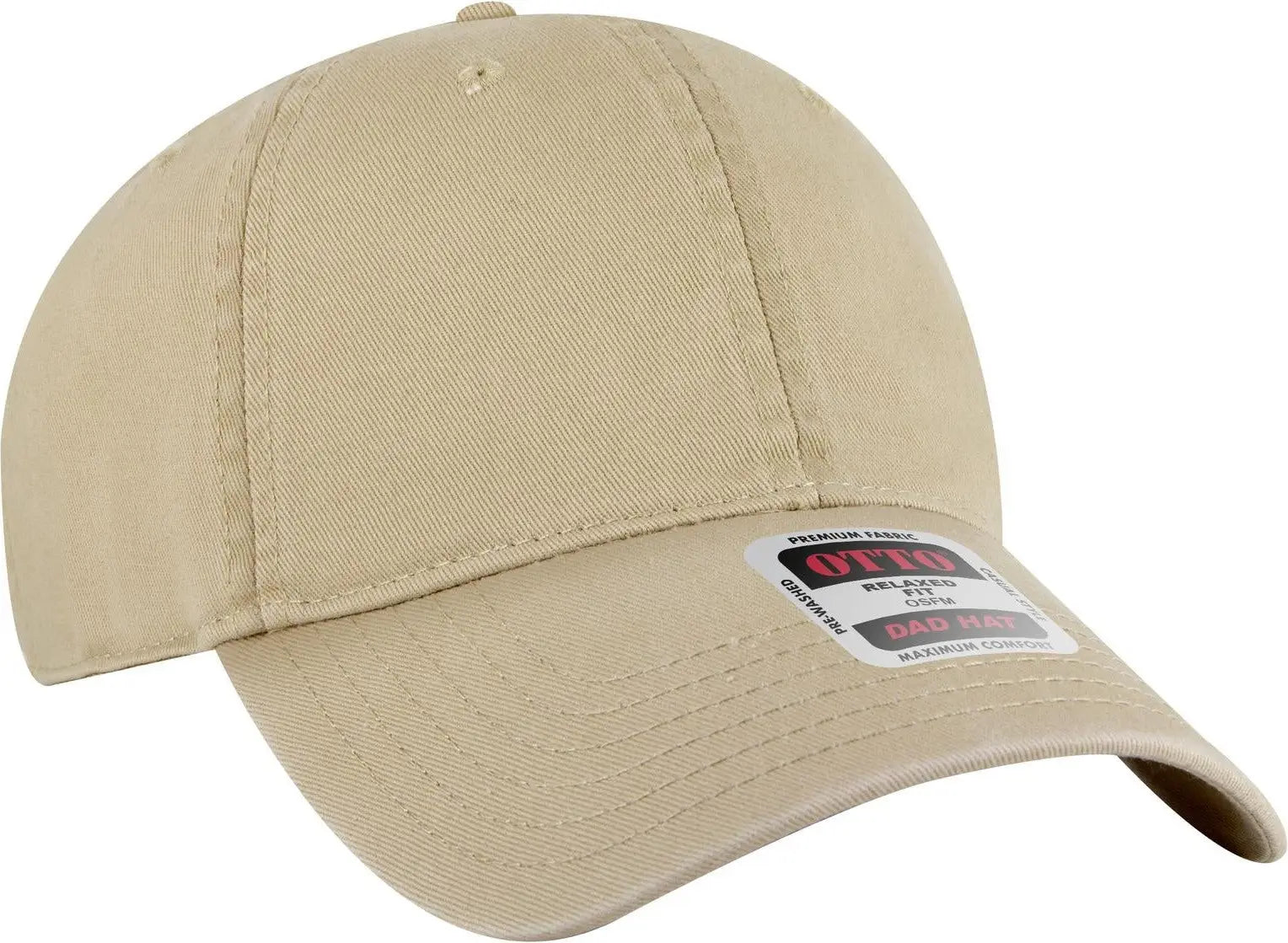 Otto 18-772 6 Panel Low Profile Dad Cap - Khaki