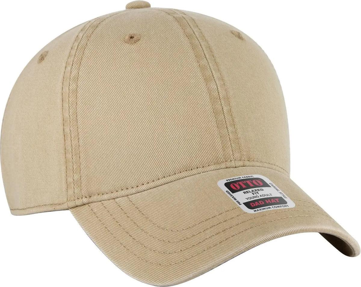 Otto 18-772 6 Panel Low Profile Dad Cap - Khaki
