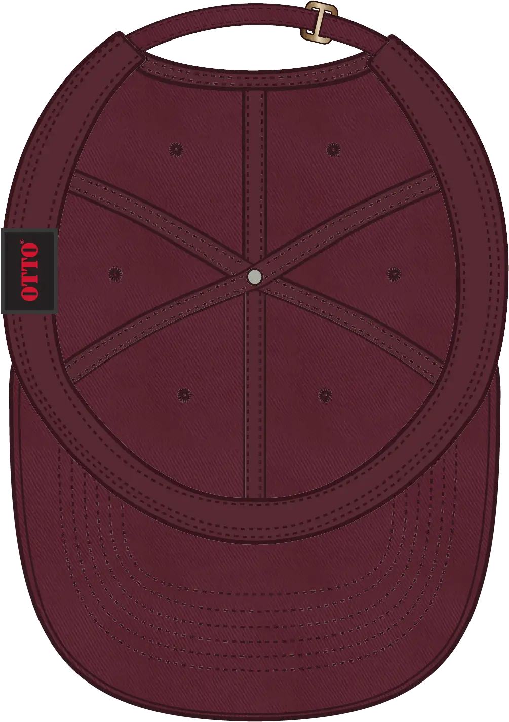 Otto 18-772 6 Panel Low Profile Dad Cap - Maroon - 1/2’’ - 7 5/8’’