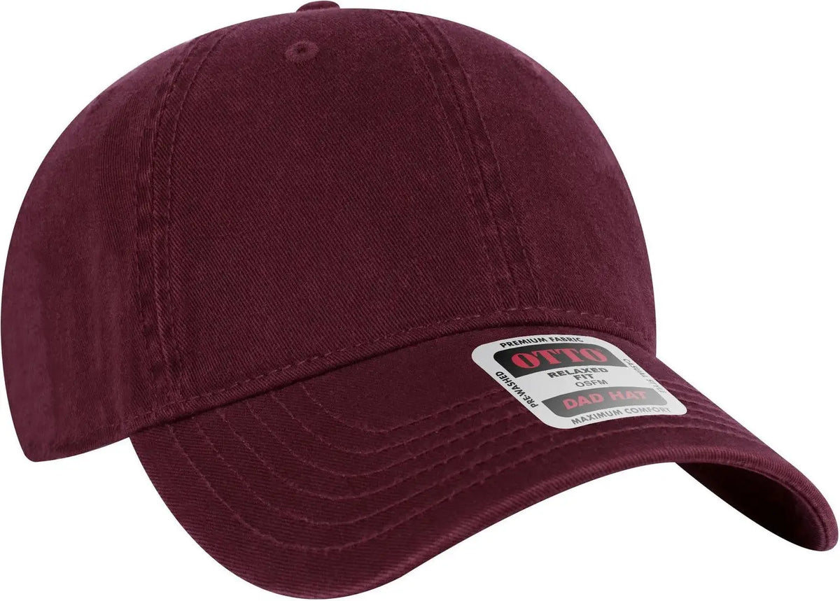 Otto 18-772 6 Panel Low Profile Dad Cap - Maroon - 1/2’’ - 7 5/8’’