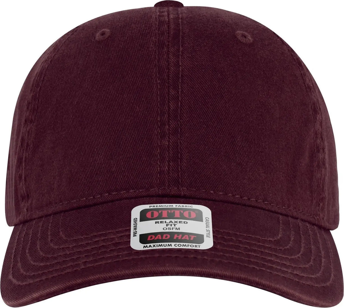 Otto 18-772 6 Panel Low Profile Dad Cap - Maroon - 1/2’’ - 7 5/8’’