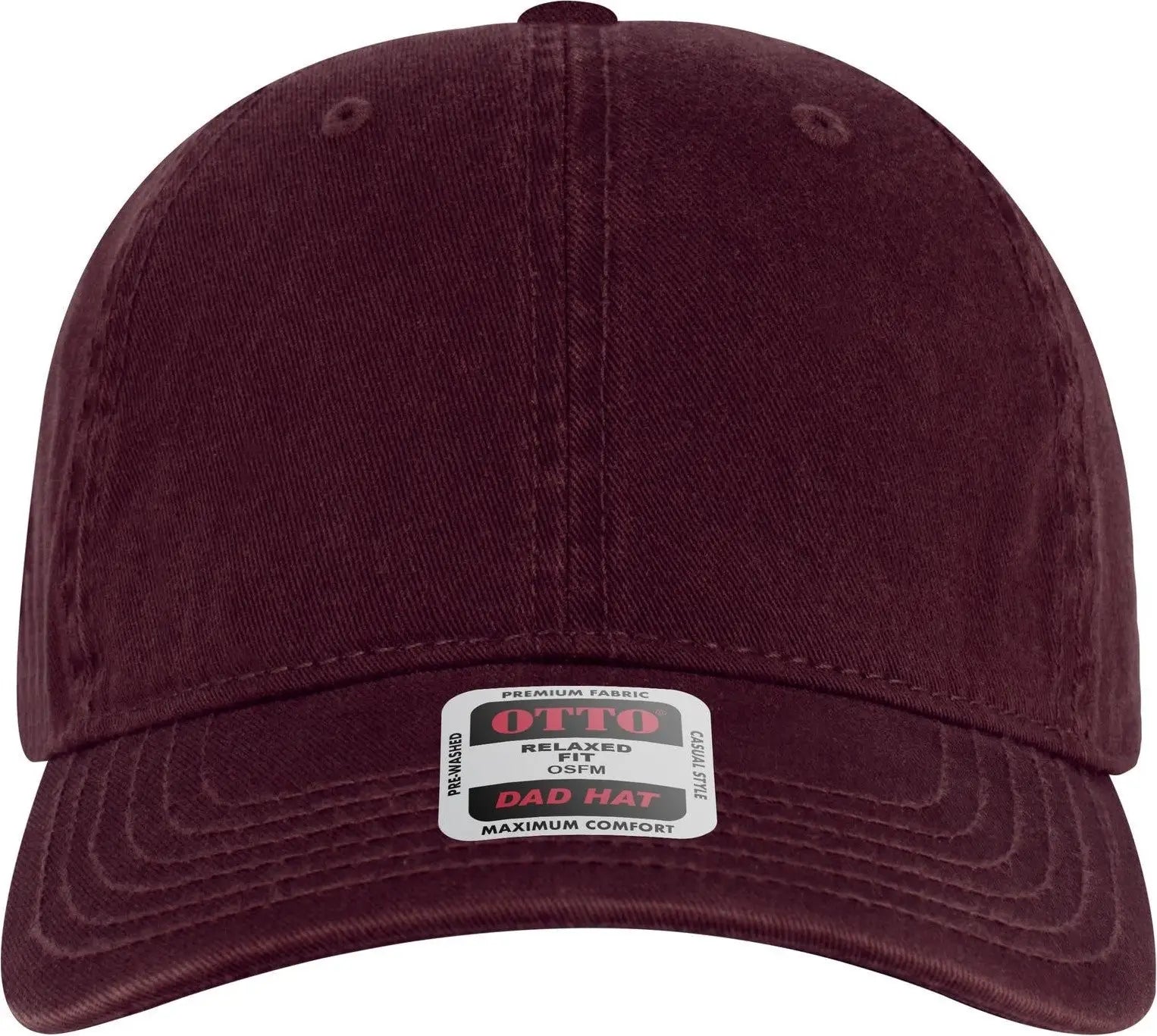 Otto 18-772 6 Panel Low Profile Dad Cap - Maroon - 1/2’’ - 7 5/8’’