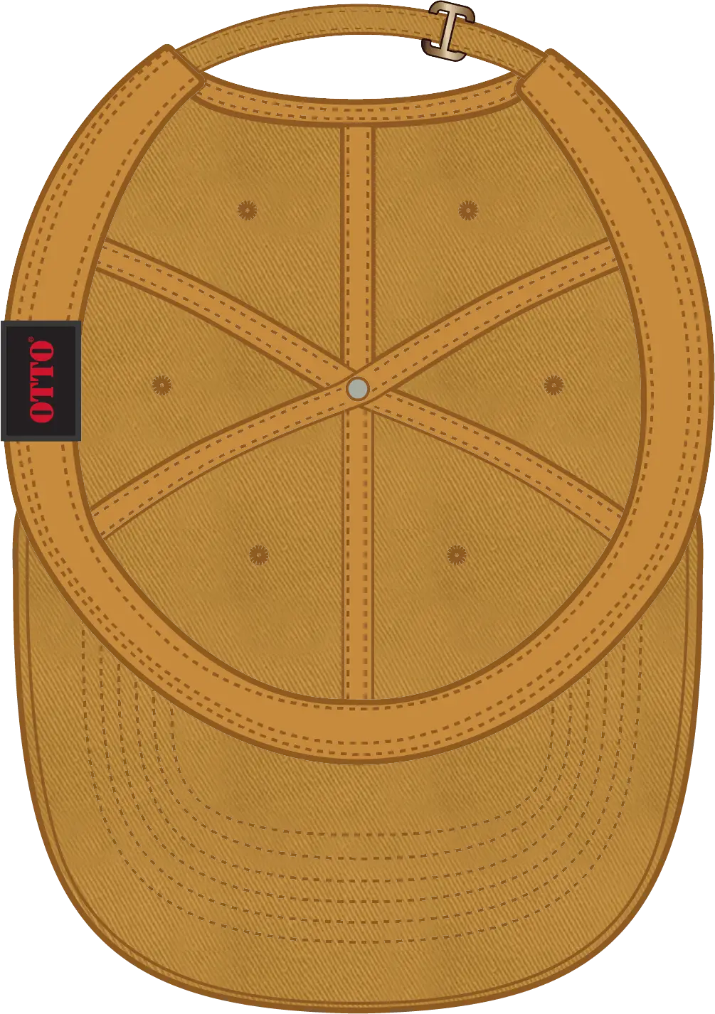 Otto 18-772 6 Panel Low Profile Dad Cap - Mustard - 1/2’’ - 7 5/8’’