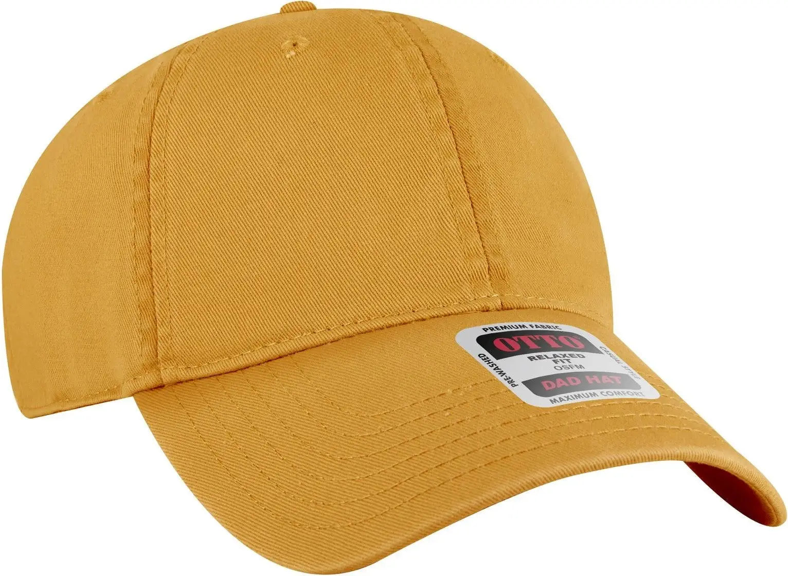 Otto 18-772 6 Panel Low Profile Dad Cap - Mustard - 1/2’’ - 7 5/8’’