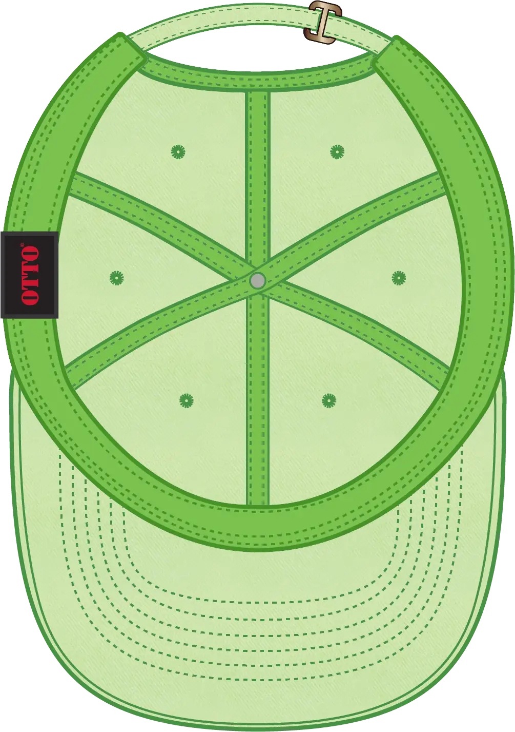 Otto 18-772 6 Panel Low Profile Dad Cap - N. Green