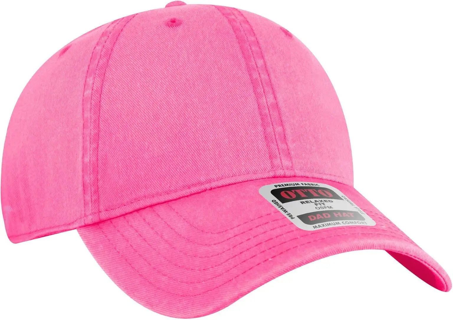 Otto 18-772 6 Panel Low Profile Dad Cap - N. Pink - 1/2’’ - 7 5/8’’