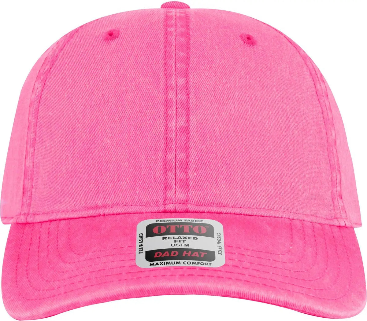 Otto 18-772 6 Panel Low Profile Dad Cap - N. Pink - 1/2’’ - 7 5/8’’