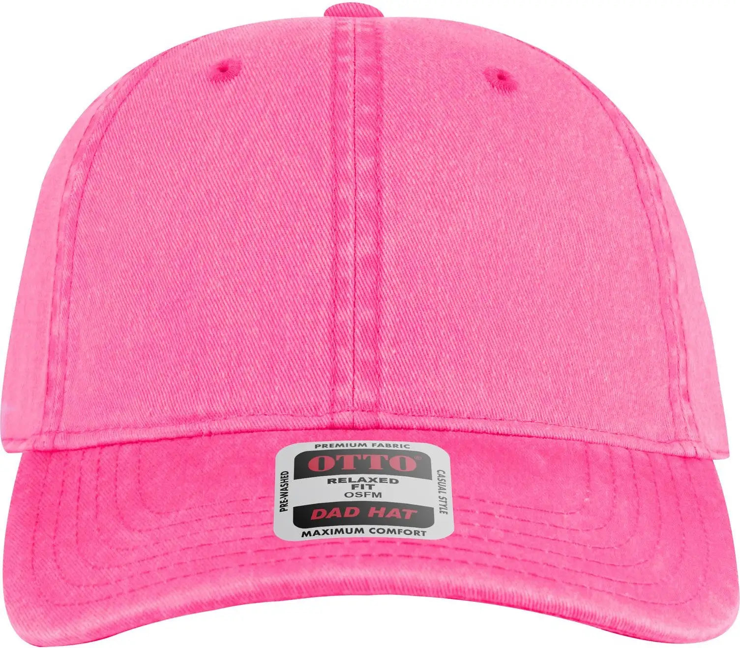 Otto 18-772 6 Panel Low Profile Dad Cap - N. Pink - 1/2’’ - 7 5/8’’