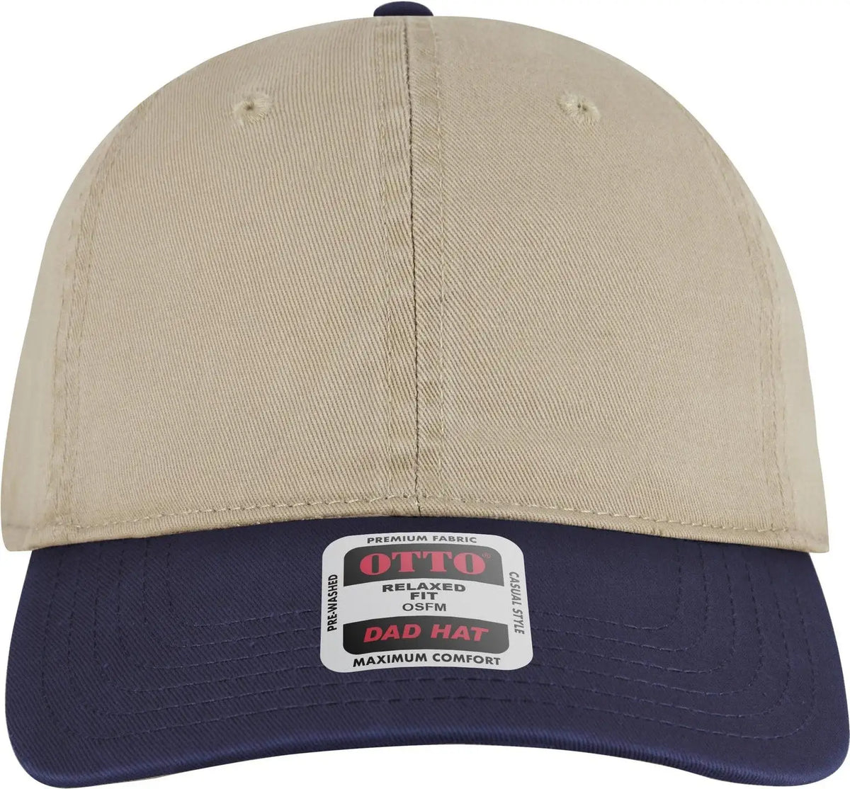 Otto 18-772 6 Panel Low Profile Dad Cap - Nvy/kha - 1/2’’ - 7 5/8’’