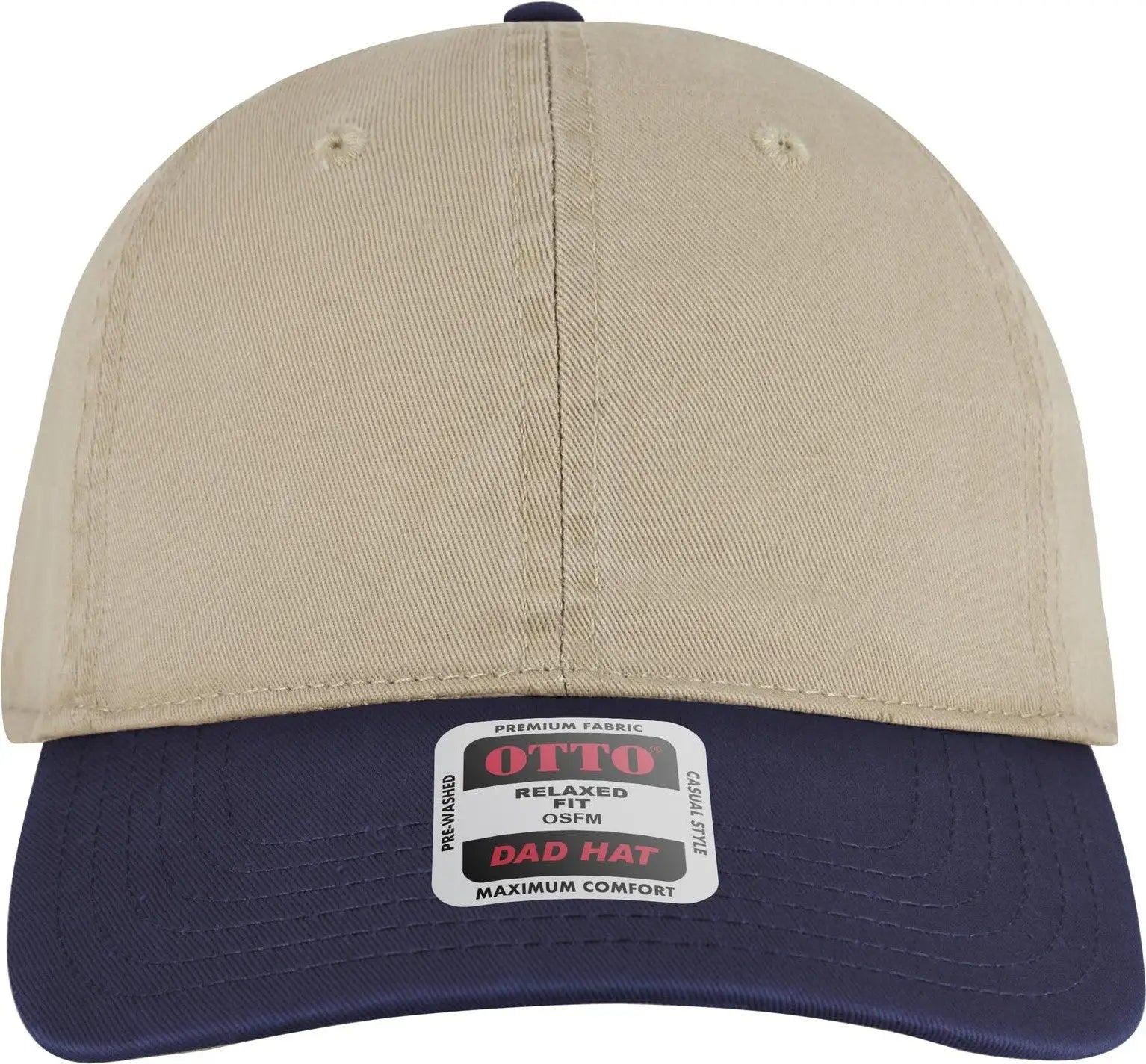 Otto 18-772 6 Panel Low Profile Dad Cap - Nvy/kha - 1/2’’ - 7 5/8’’