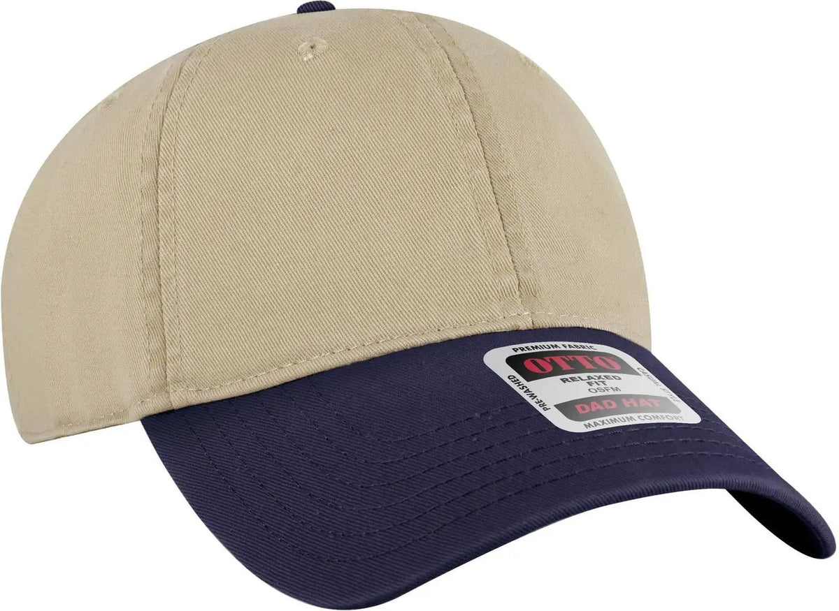 Otto 18-772 6 Panel Low Profile Dad Cap - Nvy/kha - 1/2’’ - 7 5/8’’