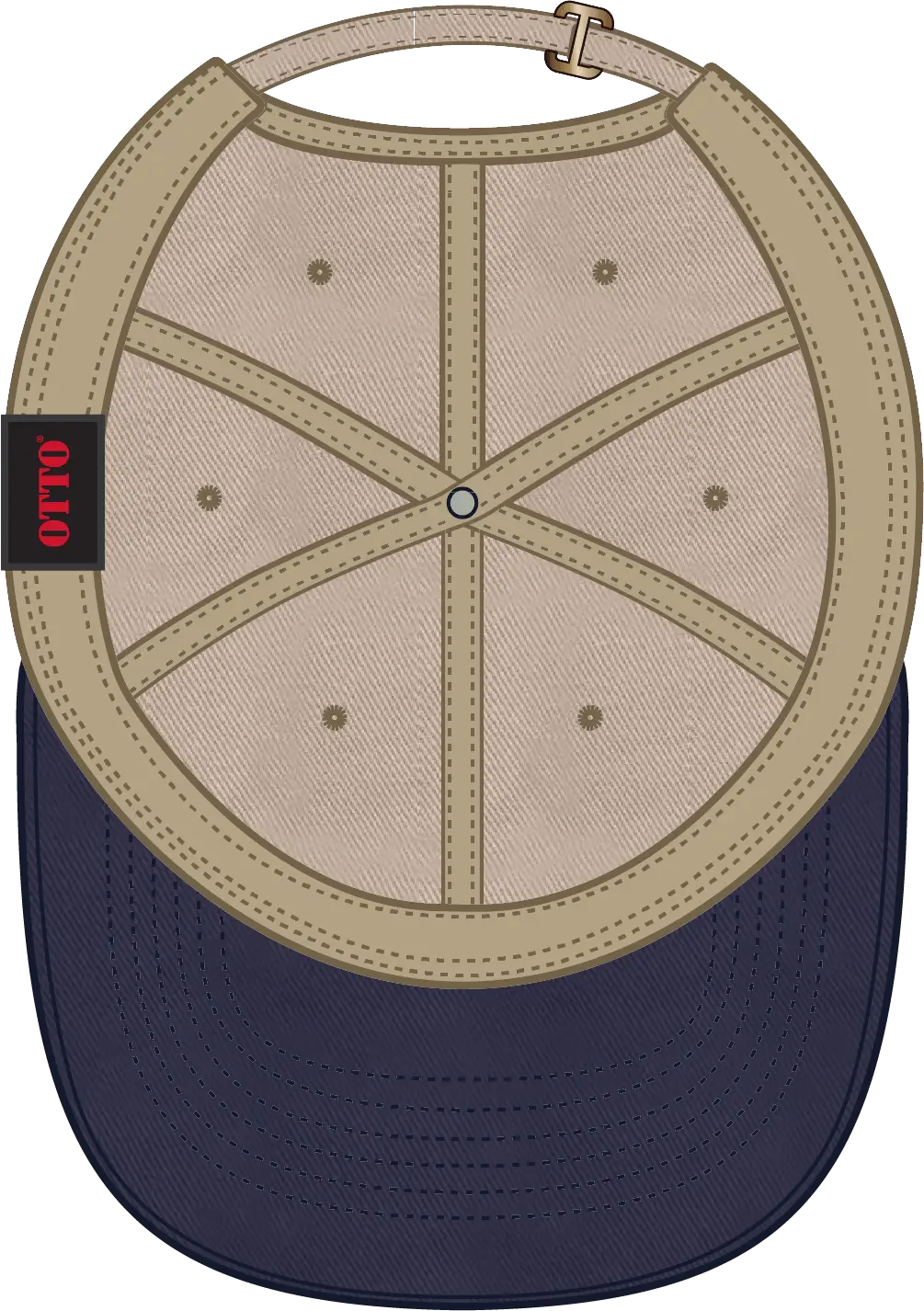Otto 18-772 6 Panel Low Profile Dad Cap - Nvy/kha - 1/2’’ - 7 5/8’’