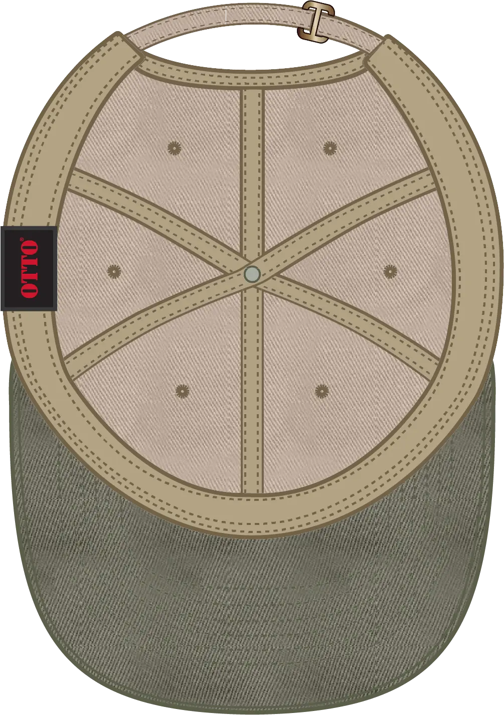 Otto 18-772 6 Panel Low Profile Dad Cap - Ol.grn/kha - 1/2’’ - 7 5/8’’