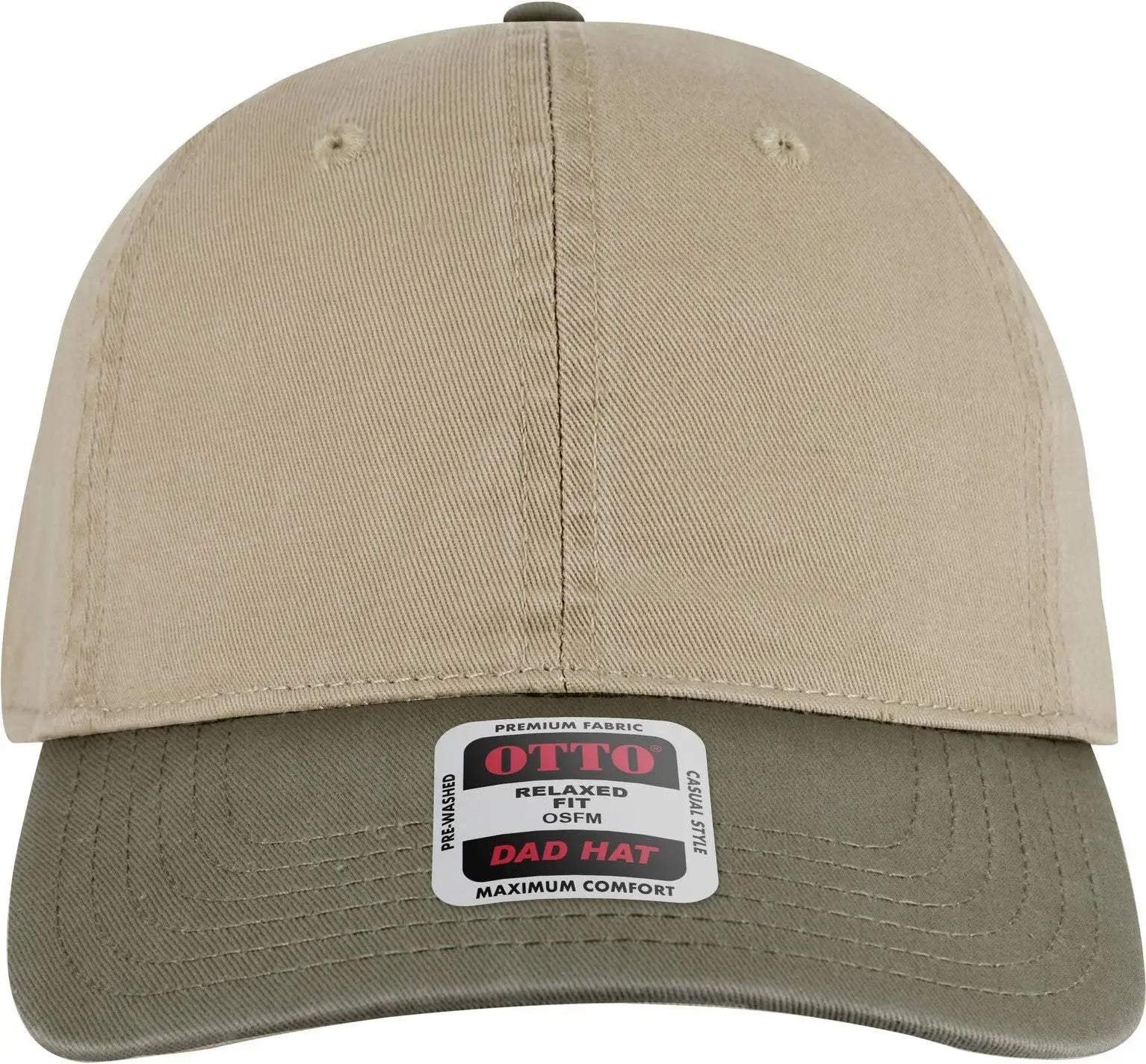 Otto 18-772 6 Panel Low Profile Dad Cap - Ol.grn/kha - 1/2’’ - 7 5/8’’