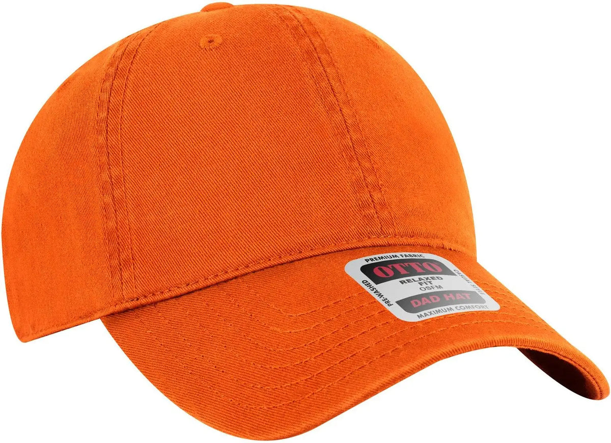 Otto 18-772 6 Panel Low Profile Dad Cap - Orange - 1/2’’ - 7 5/8’’