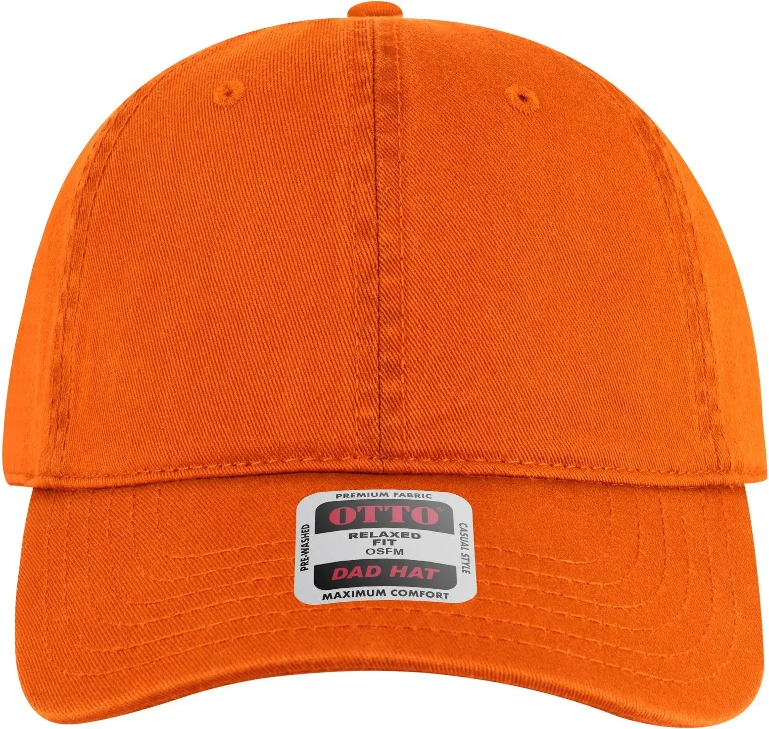 Otto 18-772 6 Panel Low Profile Dad Cap - Orange - 1/2’’ - 7 5/8’’