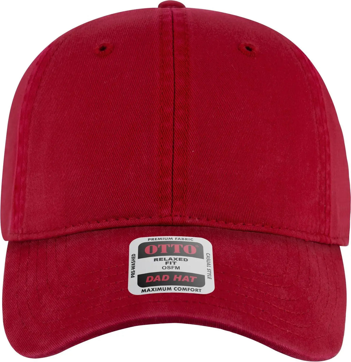 Otto 18-772 6 Panel Low Profile Dad Cap - Red