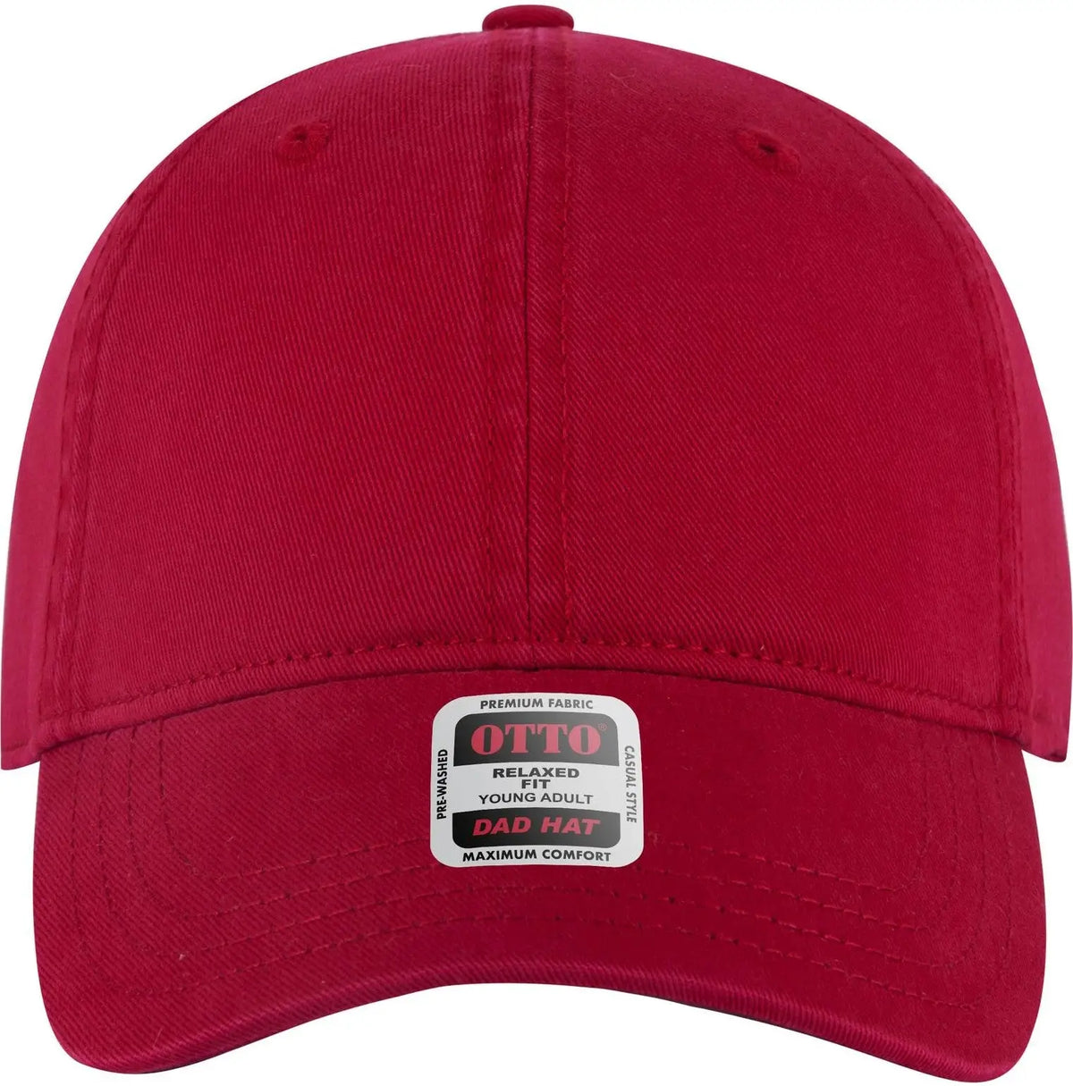 Otto 18-772 6 Panel Low Profile Dad Cap - Red